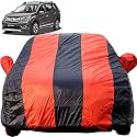 BRV Dustproof Car Cover with Mirror Pockets, Red Blue Stripes, Taffeta Polyster,Triple Stitched, Compatible with Honda BRV Car Cover (2016 to 2024), BRV Car Accessories