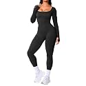 BRXL Long Sleeve Workout Jumpsuits for Women Full Body Suits Yoga Outfits