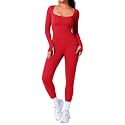 BRXL Long Sleeve Workout Jumpsuits for Women Full Body Suits Yoga Outfits