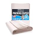 Bryco Goods Newsprint Packing Paper Sheets for Moving - 1.5lb - 50 Sheets of Newspaper Paper - Wrapping and Protecting Fragile Items, Box Filler, Shipping Supplies - 27" x 17" - Made in the USA