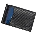 Bryker Hyde RFID Blocking Slim Minimalist ID Outside Front Pocket Wallet, Money Clip, 9 Slots, Leather (Black Carbon Fiber)