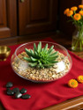 BS AMOR Glass Vase, Urli Bowl Terrarium Succulent Planter, Air Plant Display, Decorative Glass 1 - Cup Tealight Holder