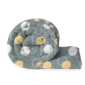 bsb home 220 gsm reversible microfiber ac comforterduvets for mild winter  all season king size 3 layered quilted blanket for double bed 220 cm x 240 cm polkadot grey and white