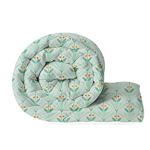 bsb home 220 gsm reversible microfiber ac comforterduvets for mild winter  all season king size 3 layered quilted blanket for double bed 220 cm x 240 cm small floral bright green