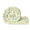 BSB HOME 220 GSM Reversible Microfiber AC Comforter/Duvets for Mild Winter | All Season Single Size 3 Layered Quilted Blanket for Single Bed (230 cm x 150 cm, Floral, Beige &amp; Green)