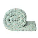 BSB HOME 220 GSM Reversible Microfiber AC Comforter/Duvets for Mild Winter | All Season King Size 3 Layered Quilted Blanket for Double Bed (220 cm x 240 cm, Small Floral, Bright Green)