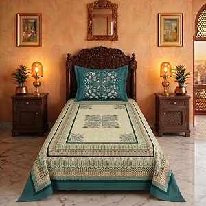BSB HOME 240 TC Cotton Single Bedsheet