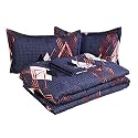 BSB HOME® 350 TC Microfiber Glace Cotton AC Bedding Set with Comforter and Pillow Covers for Double Bed 4 Peice Set 1 Flat Bedsheets 1 Comforter 2 Pillow Covers (Bed Set, Grey and White)
