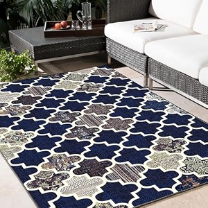 bsb home 5 x 7 feet 3d jet multi printed 3d jet vintage persian carpetrugrunner and carpets for bedroomliving areahome and offices with anti slip backing 5ft x 7 ft navy blue