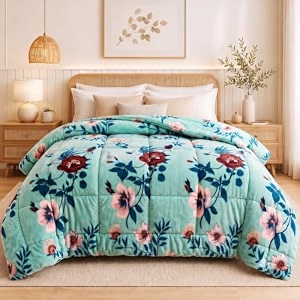 bsb home 500 gsm premium quilt for double bed soft quilted winter quilt warm amp cozy bedding lightweight amp breathable bed quilt durable all season blanket 90 x 90 inches229 x 229 cm - mint green
