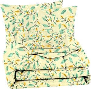 bsb home cotton double king sized bedding set lime green 4pcs set 1 comforter 1 bedsheet 2 pillow cover