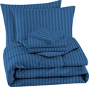 BSB HOME Cotton Double King Sized Bedding Set (Navy Blue, 4PCS Set 1 Comforter 1 Bedsheet 2 Pillow Cover)