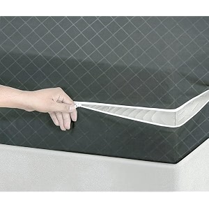 bsb home premium cotton mattress coverprotector with zipper chainprovides all around protection with 360 encasing double - 78x72 inches 65x5 ft - pack of 1 - grey