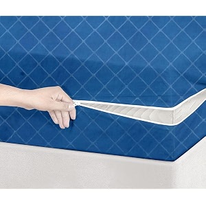 bsb home premium cotton mattress coverprotector with zipper chainprovides all around protection with 360 encasing double - 78x72 inches 65x5 ft - pack of 1 - blue