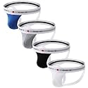 BSHETR Men's Jockstraps Athletic Supporters 4-Pack Cotton Work Out Underwear