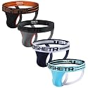 BSHETR Men's Jockstraps Athletic Supporters 4-Pack Cotton Work Out Underwear
