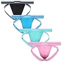 BSHETR Men's Jockstraps Athletic Supporters 4-Pack Cotton Work Out Underwear