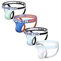 BSHETR Men's Jockstraps Athletic Supporters 4-Pack Cotton Work Out Underwear