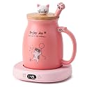 Coffee Mug Warmer Cat Mug Set Electric Smart Heated Cup Wax Warmer for Desk