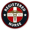 BSN NP Registered Nurse RN Caduceus Emblem Seal Vinyl Decal Bumper Sticker 5" X 5" ( inches )