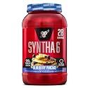 BSN SYNTHA-6 Premium Protein Powder with 6g of Fiber, Whey Protein, Micellar Casein, Milk Protein Isolate Blend, 5g Fat, Blueberry Pancake, 28 Servings (Packaging May Vary)