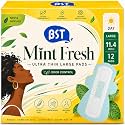 BST Mint Fresh Period Pads with Wings, Large Heavy Flow, Ultra Thin, 12 CT