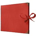 Bstorify Square Scrapbook Photo Albums 50 Pages (11 x 8.5 Inch) Red