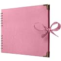 Bstorify Square Scrapbook Photo Albums 50 Pages (11 x 8.5 Inch) Pink