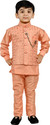 BT DEZINES Boys Festive & Party, Wedding Kurta, Waistcoat and Pyjama Set (Orange Pack of 1)