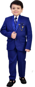 bt dezines bt dezines 5 piece coat suit set with shirt pant waistcoat  tie for boys 5 piece coat pant suit set solid boys suit