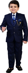 bt dezines bt dezines 5 piece coat suit set with shirt pant waistcoat  tie for boys 5 piece coat pant suit set solid boys suit