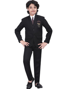 bt dezines coat pant suit set solid boys suit