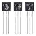 BT131-600 Bidirectional Thyristor 1A 600V 131-600 Silicon Controlled Rectifier 1 Amp 600 Volt Direct Plug Transistor TO-92 (Pack of 50pcs)