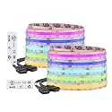 BTF-LIGHTING IP66 RGB COB LED Strip DC12V 32.8FT Color Changing Light
