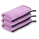 Microfiber Cleaning Cloth, 30x40 cms 600 GSM | Highly Absorbent,Lint and Streak Free, Multi-Purpose Wash Cloth for Kitchen,Car,Window,Stainless Steel,Silverwear (Lavender_40x40cms) Pack of 3