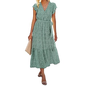 BTFBM Women Summer Casual Wrap V Neck