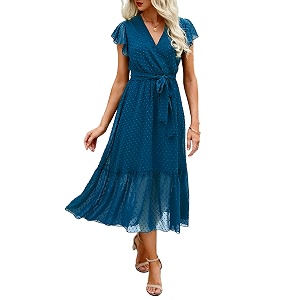 BTFBM Women Summer Casual Wrap V Neck