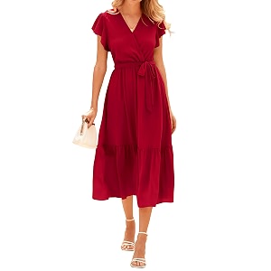 BTFBM Women Summer Casual Wrap V Neck