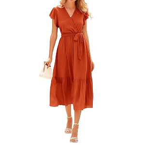 BTFBM Women Summer Casual Wrap V Neck