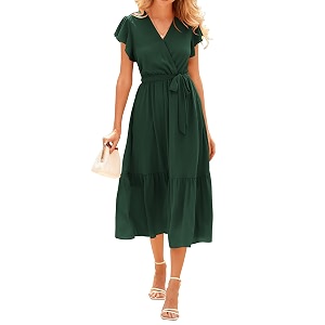 BTFBM Women Summer Casual Wrap V Neck