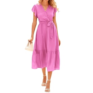 BTFBM Women Summer Casual Wrap V Neck