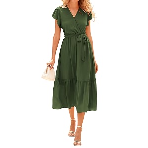 BTFBM Women Summer Casual Wrap V Neck