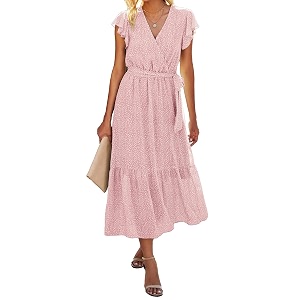 BTFBM Women Summer Casual Wrap V Neck