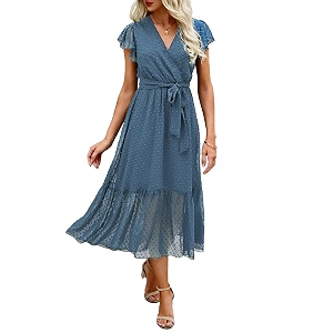 BTFBM Women Summer Casual Wrap V Neck