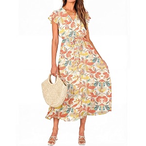BTFBM Women Summer Casual Wrap V Neck