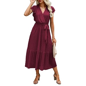 BTFBM Women Summer Casual Wrap V Neck