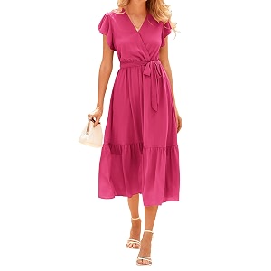 BTFBM Women Summer Casual Wrap V Neck