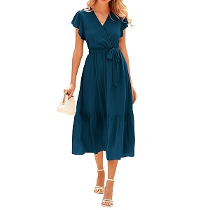 BTFBM Women Summer Casual Wrap V Neck
