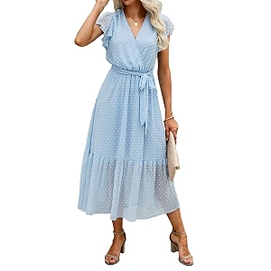 BTFBM Women Summer Casual Wrap V Neck