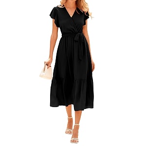 BTFBM Women Summer Casual Wrap V Neck